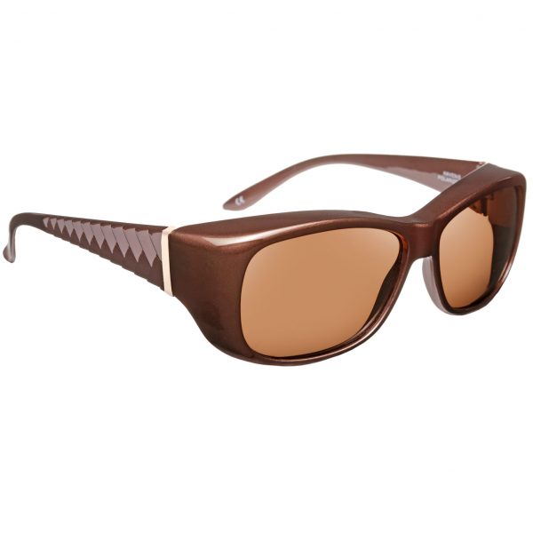 Lunettes de soleil Montures enveloppantes Haven - Morgan debossed chevron - Mocha Brownframe, amber lenses