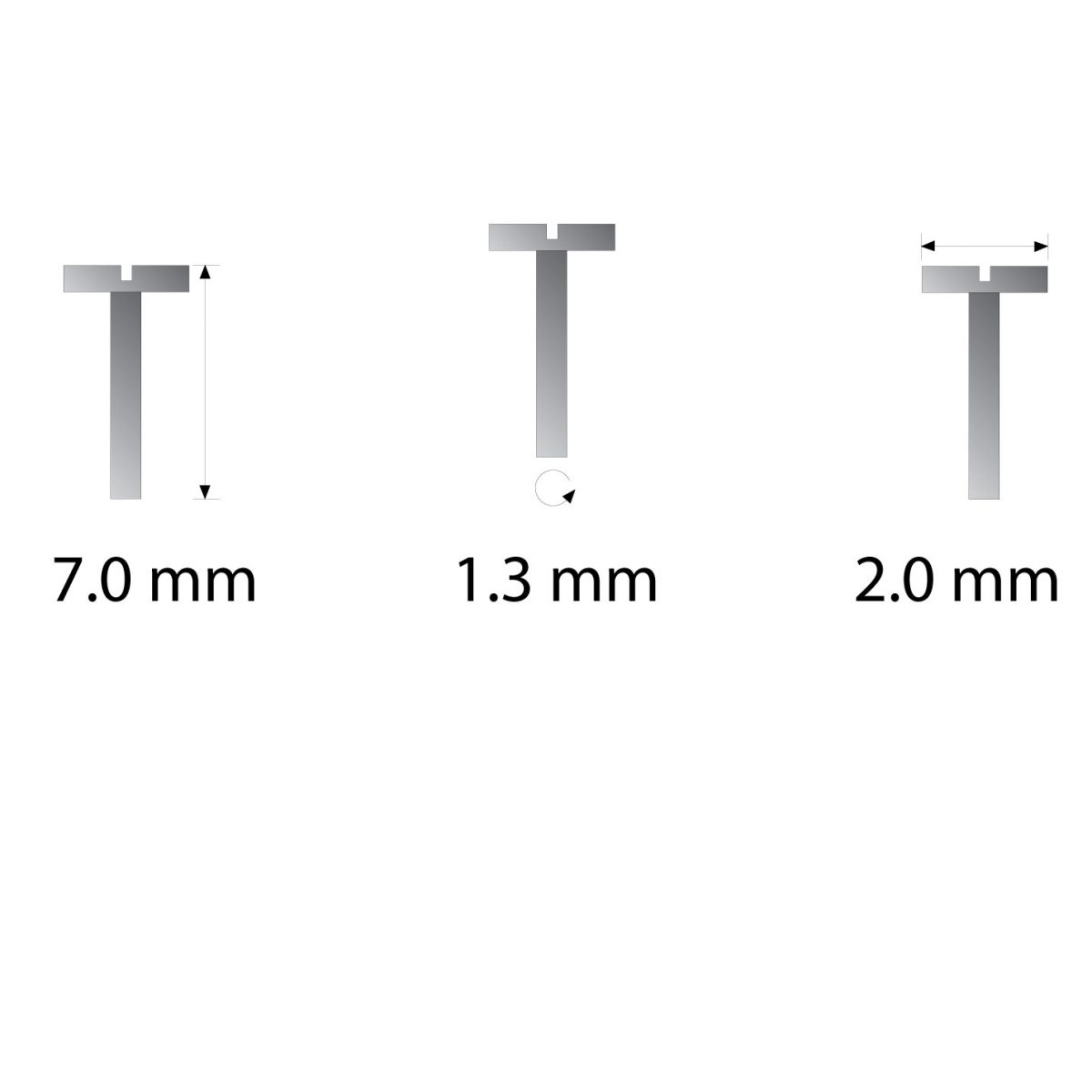 eyeglasses hinge screw size-7.0x1.3x2.5