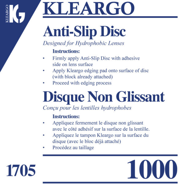 Disques Non Glissants Kleargo pour lentilles hydrophobe -1705 – 1000 par rouleau