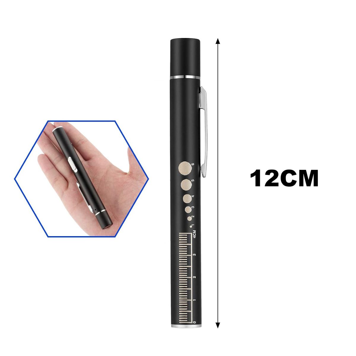 Rechargeable USB Pen Light with Pupil Gauge - Image 2