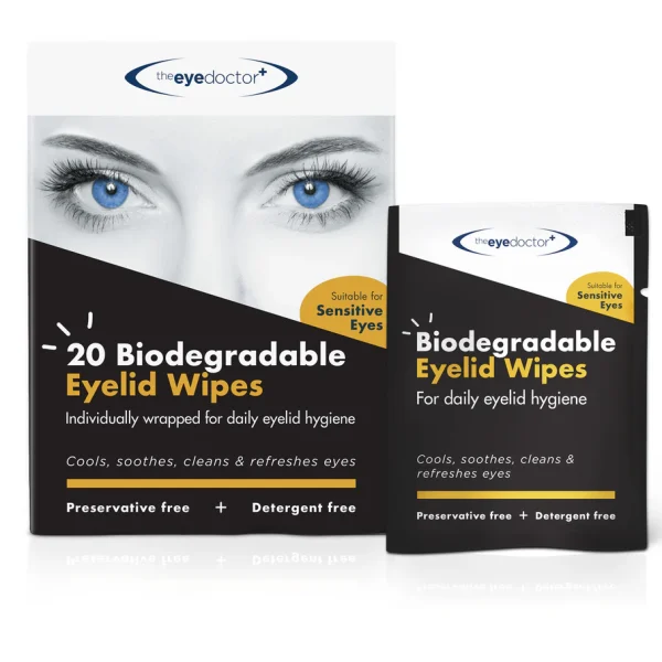 The Eye Doctor Biodegradable Eyelid Wipes – Box of 20